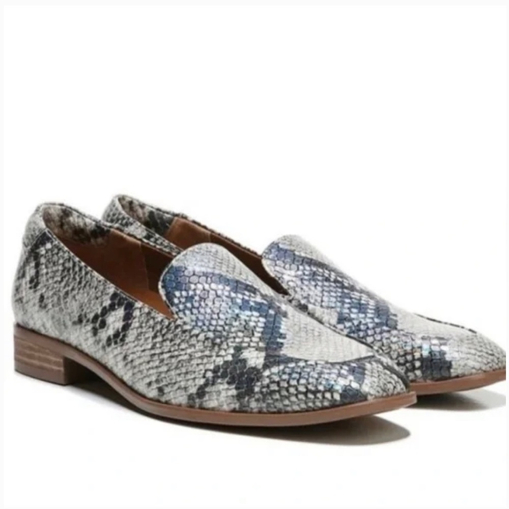 Franco Sarto Carlina Roccia Snake Embossed Leather Slip On Loafers size 7​​​​